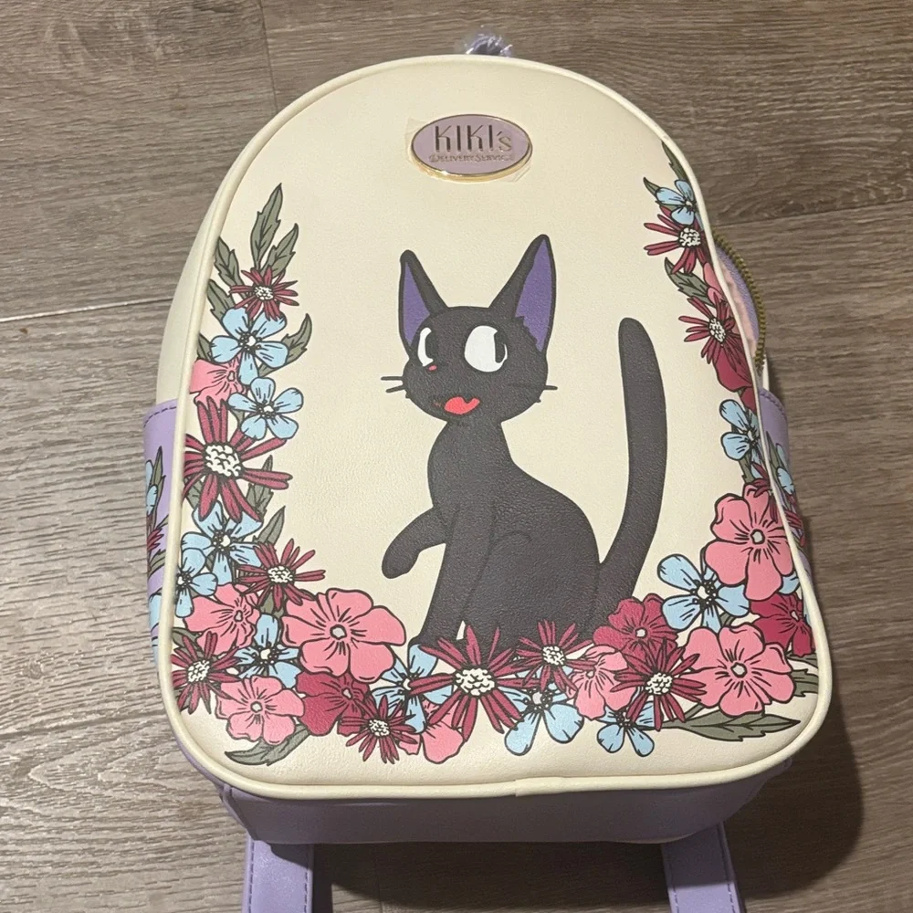 Kiki’s delivery service Cat Backpack - Cream and Purple